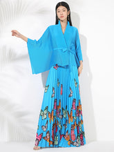 Women's Butterfly Pleated Modest Top & Flowy Skirt